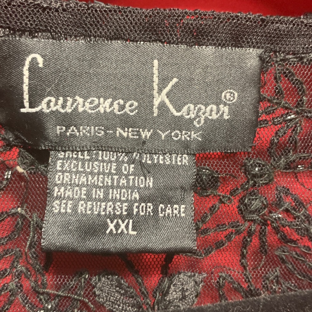 #057 Laurence Kazar Black Beaded Jacket xxl, some beads are starting come off - Picture 2 of 5